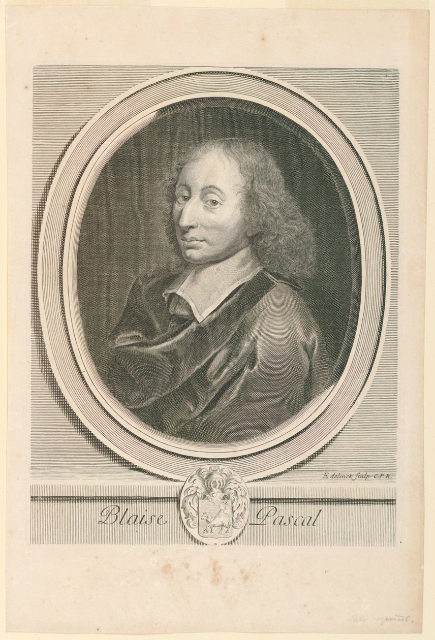 Ritratto di Blaise Pascal (1623-1662) da Gérard Edelinck