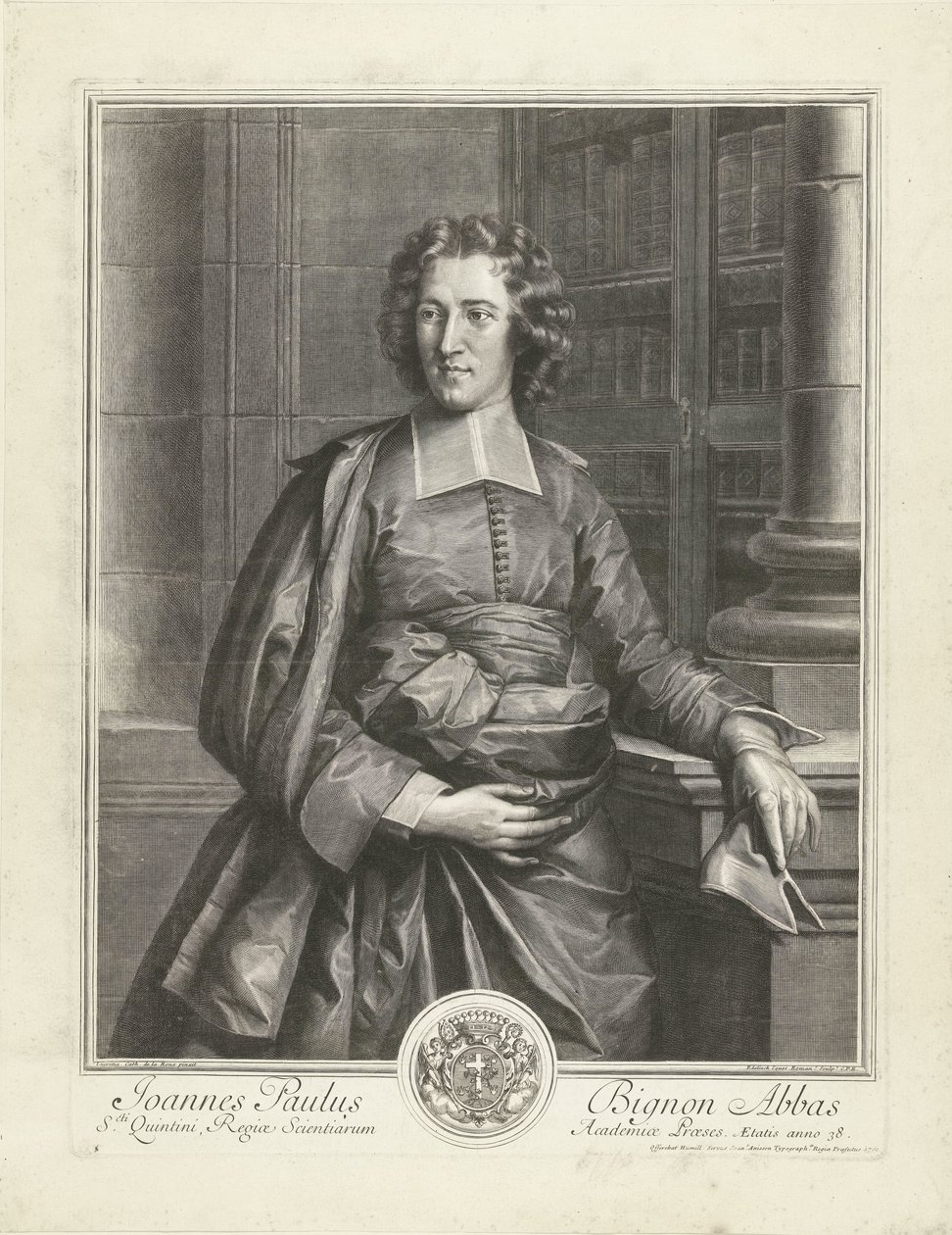 Ritratto di Jean Paul Bignon da Gérard Edelinck