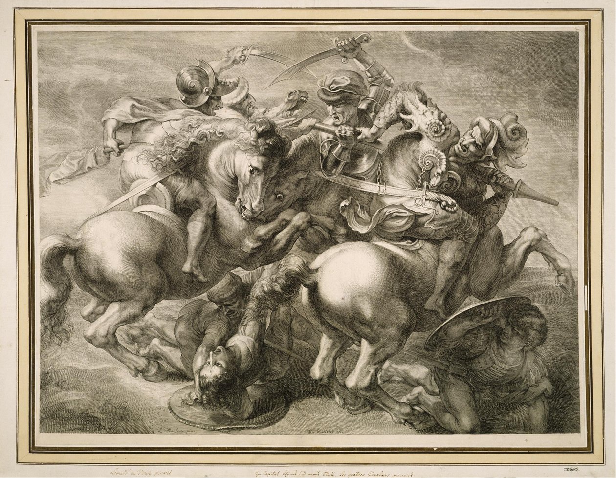La battaglia dei quattro cavalieri (battaglia di Anghiari) da Gérard Edelinck