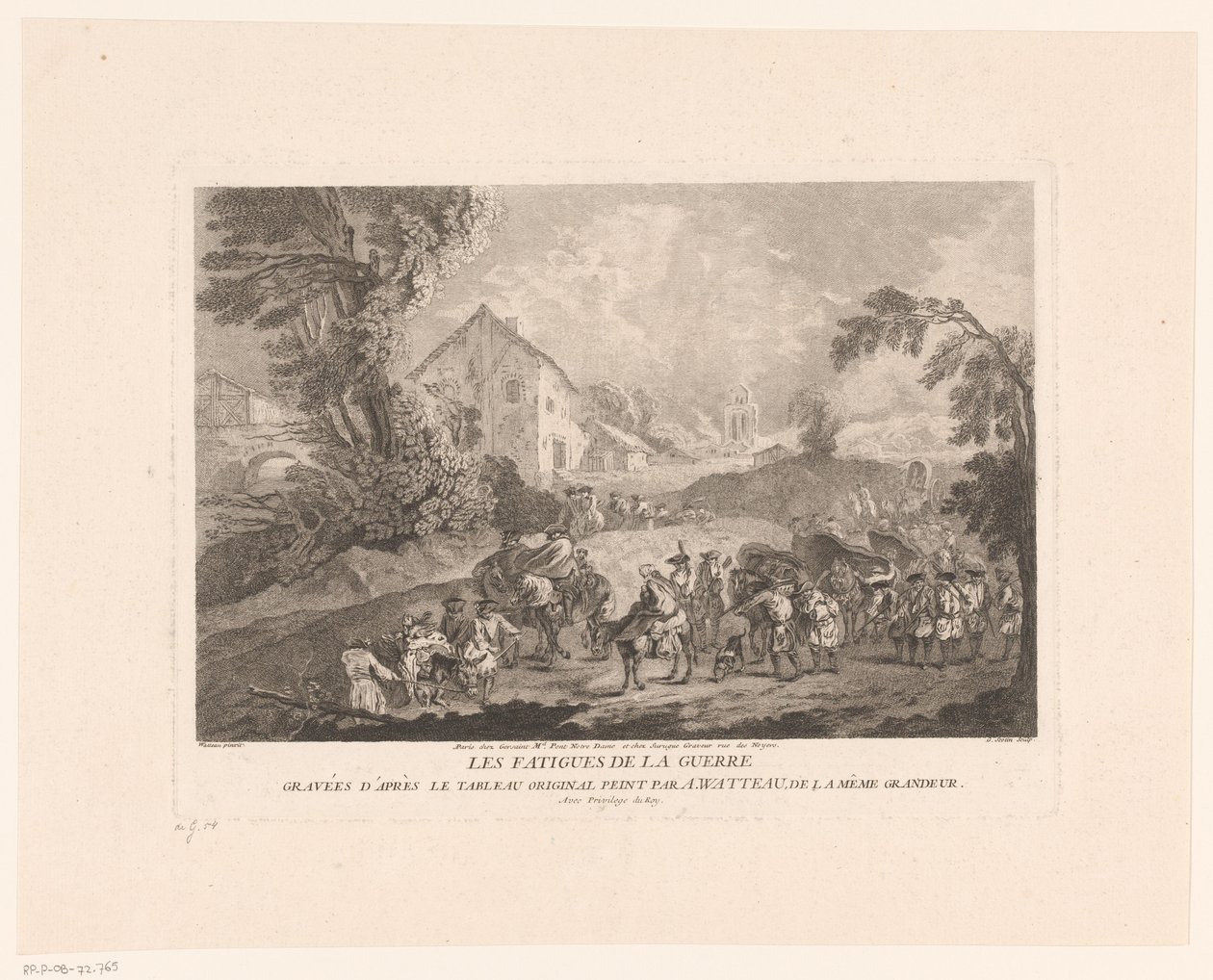 Paesaggio con gruppo di soldati in marcia da Gérard Jean Baptiste Scotin (II)