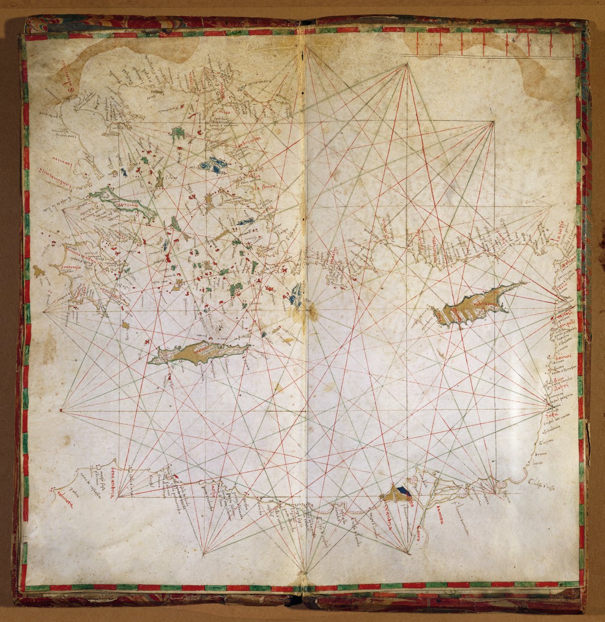 Mappa del Mediterraneo orientale da Grazioso Benincasa