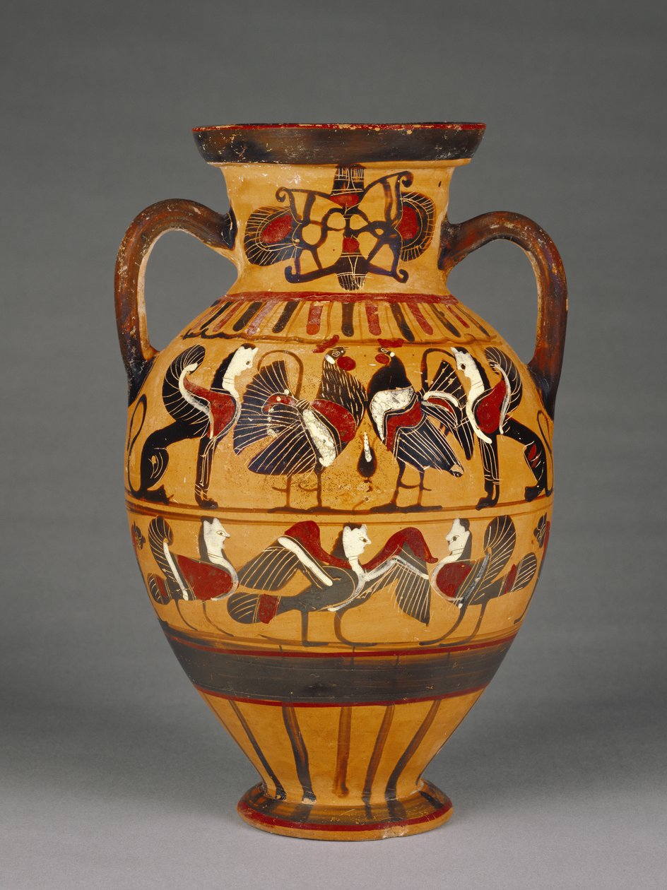 Anfora tirrenica attica a figure nere ateniesi 575-50 a.C. da Greek