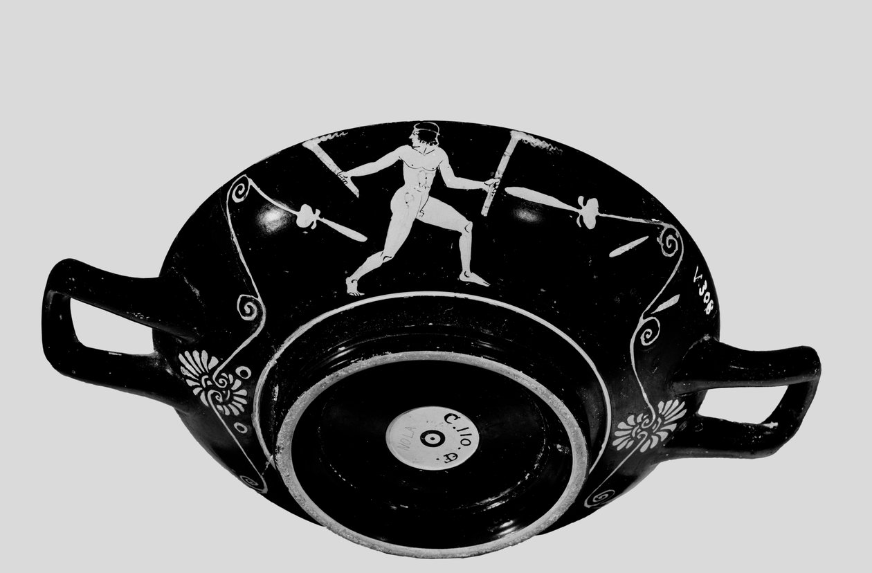 Coppa attica a figure rosse senza stelo, c.400 a.C. (ceramica) da Greek