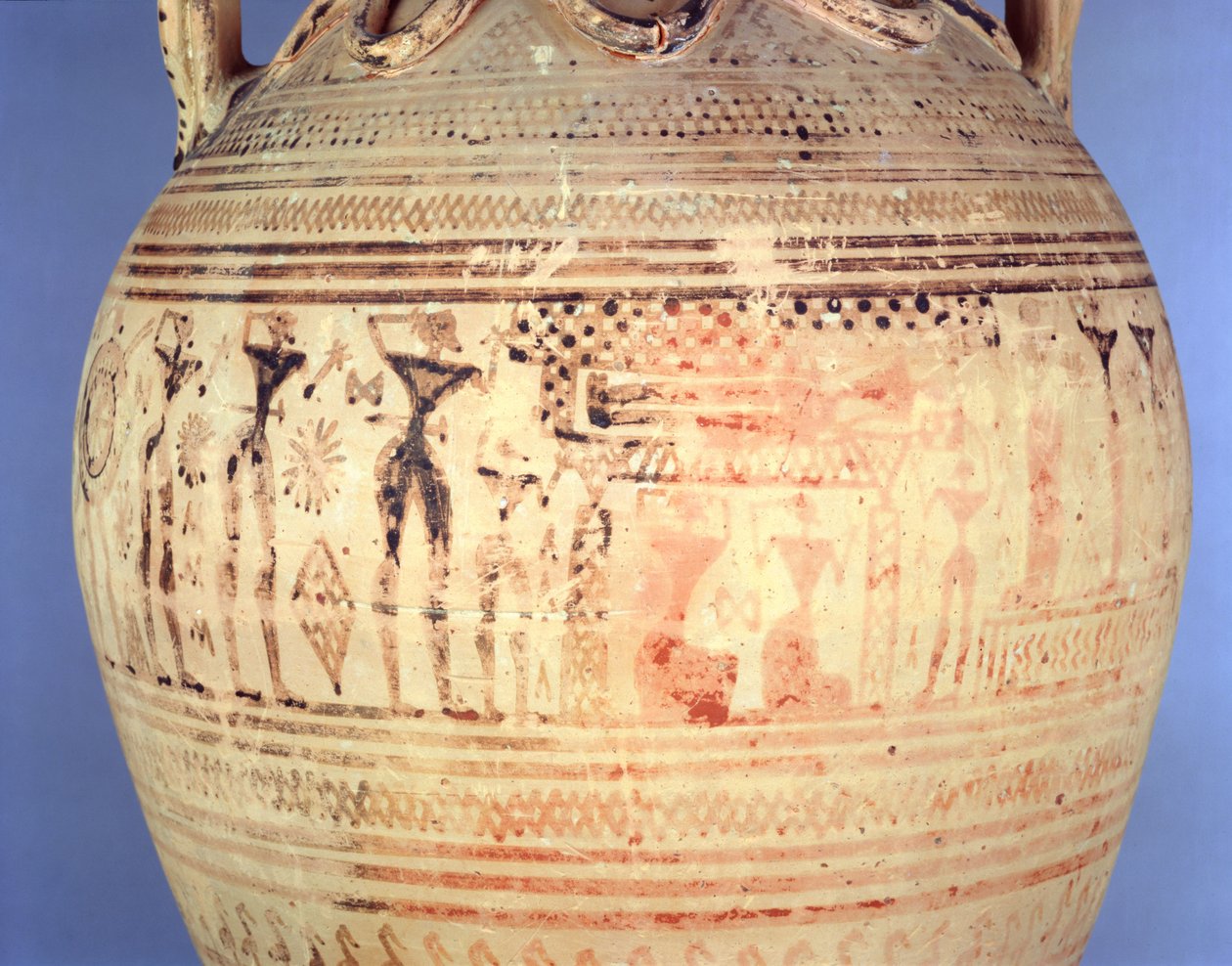 Anfora tardo geometrico IIb attica, (dettaglio), c.720-700 a.C. da Greek