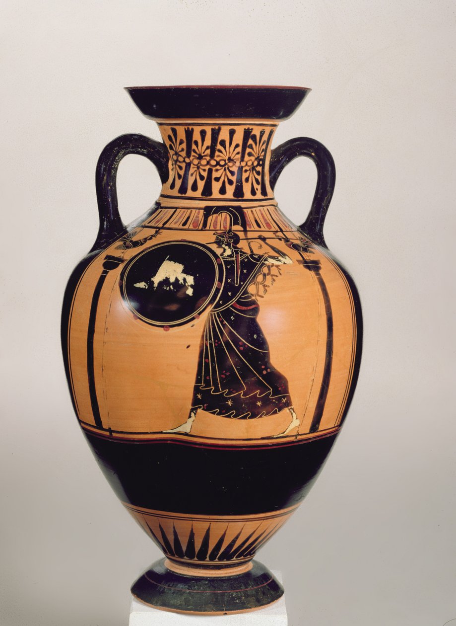 Anfora pseudo-panathenaica a figure nere attiche, c.500 a.C. da Greek