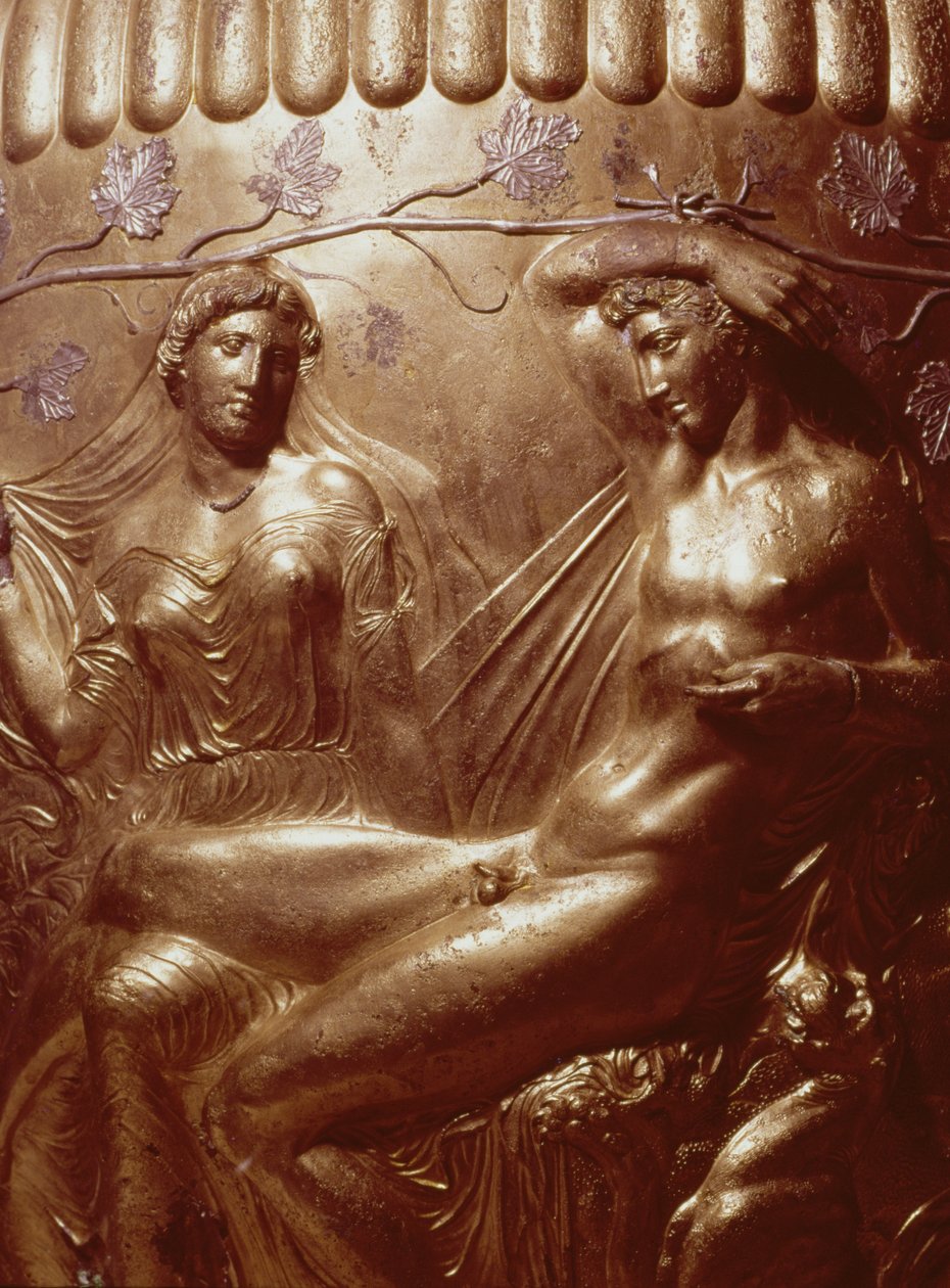 (dettaglio) del Cratere di Dherveni che raffigura Dioniso e Arianna da Greek