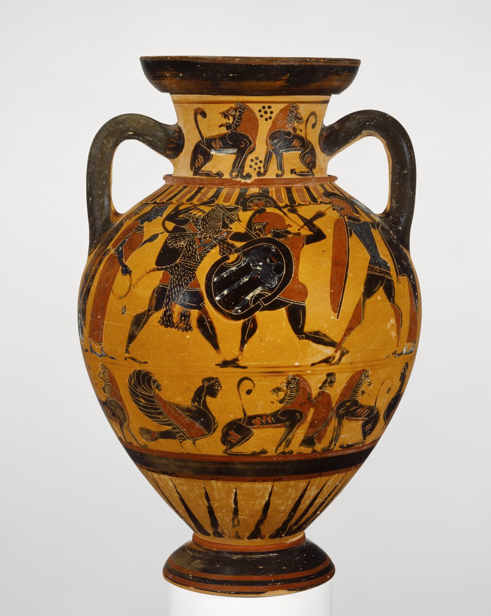 Anfora a collo nero a figure nere euboica da Greek