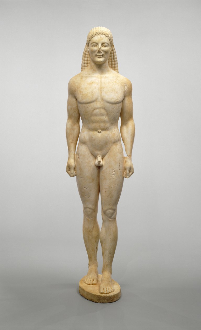 Kouros, c.530 a.C. (marmo dolomitico) da Greek