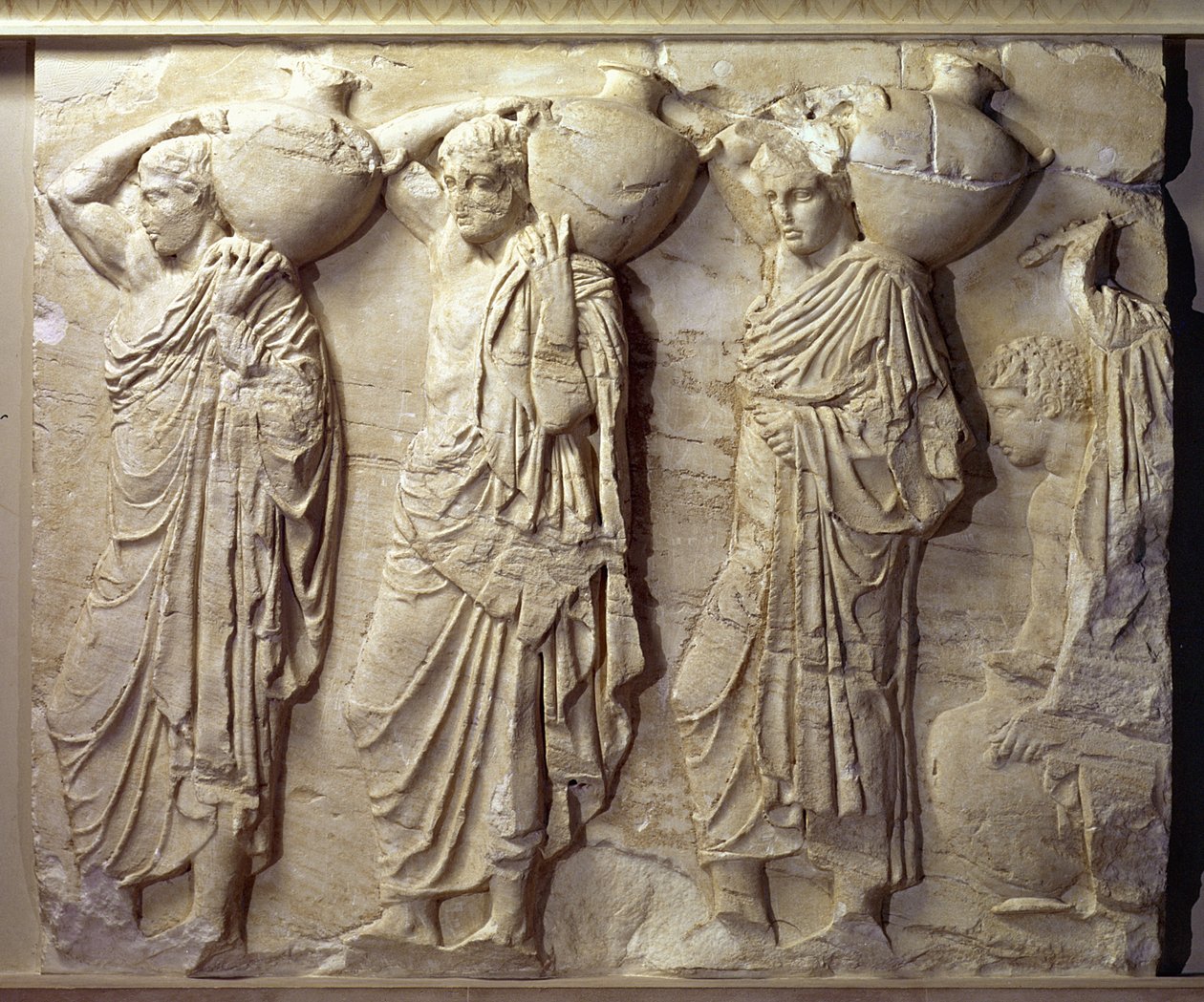 Rilievo raffigurante portatori di hydria dal fregio nord del Partenone, c.447-432 a.C. da Greek