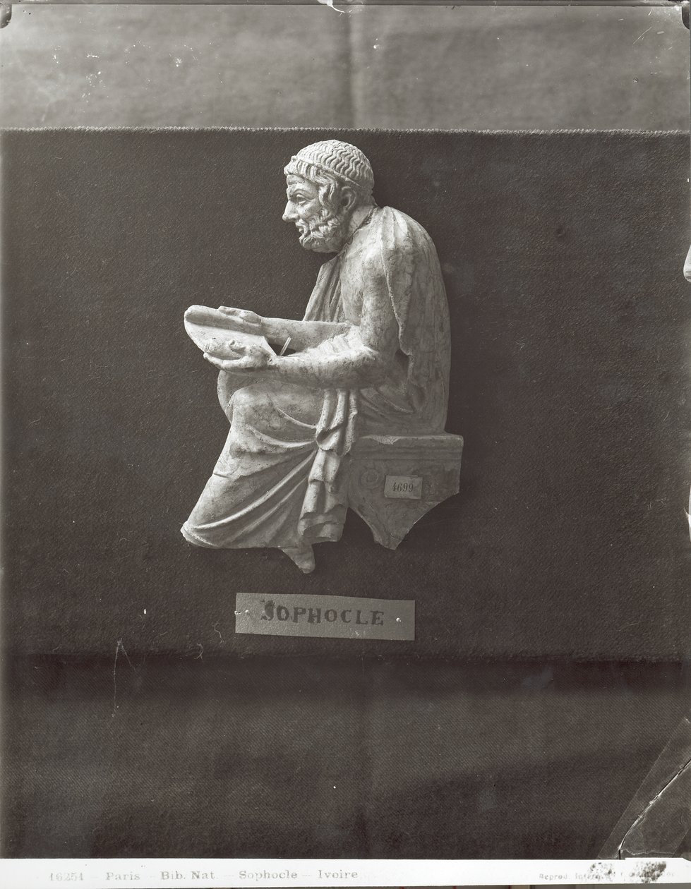 Sofocle (495-406 a.C.) poeta che legge da Greek