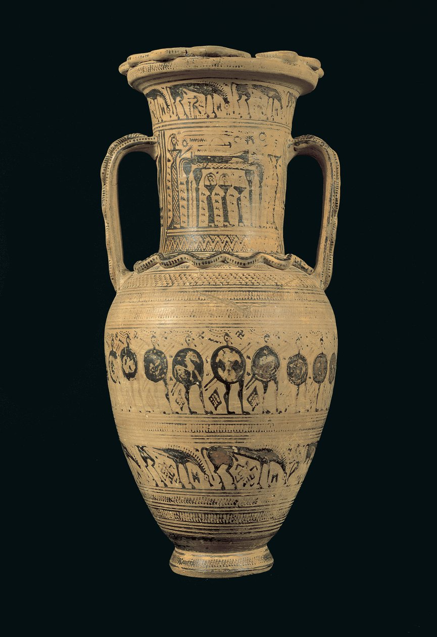 Anfora attica, Periodo Geometrico Tardo II B (720-700 a.C.) da Greek