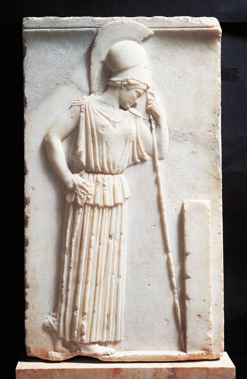 Bassorilievo raffigurante Atena in lutto davanti a una stele da Greek