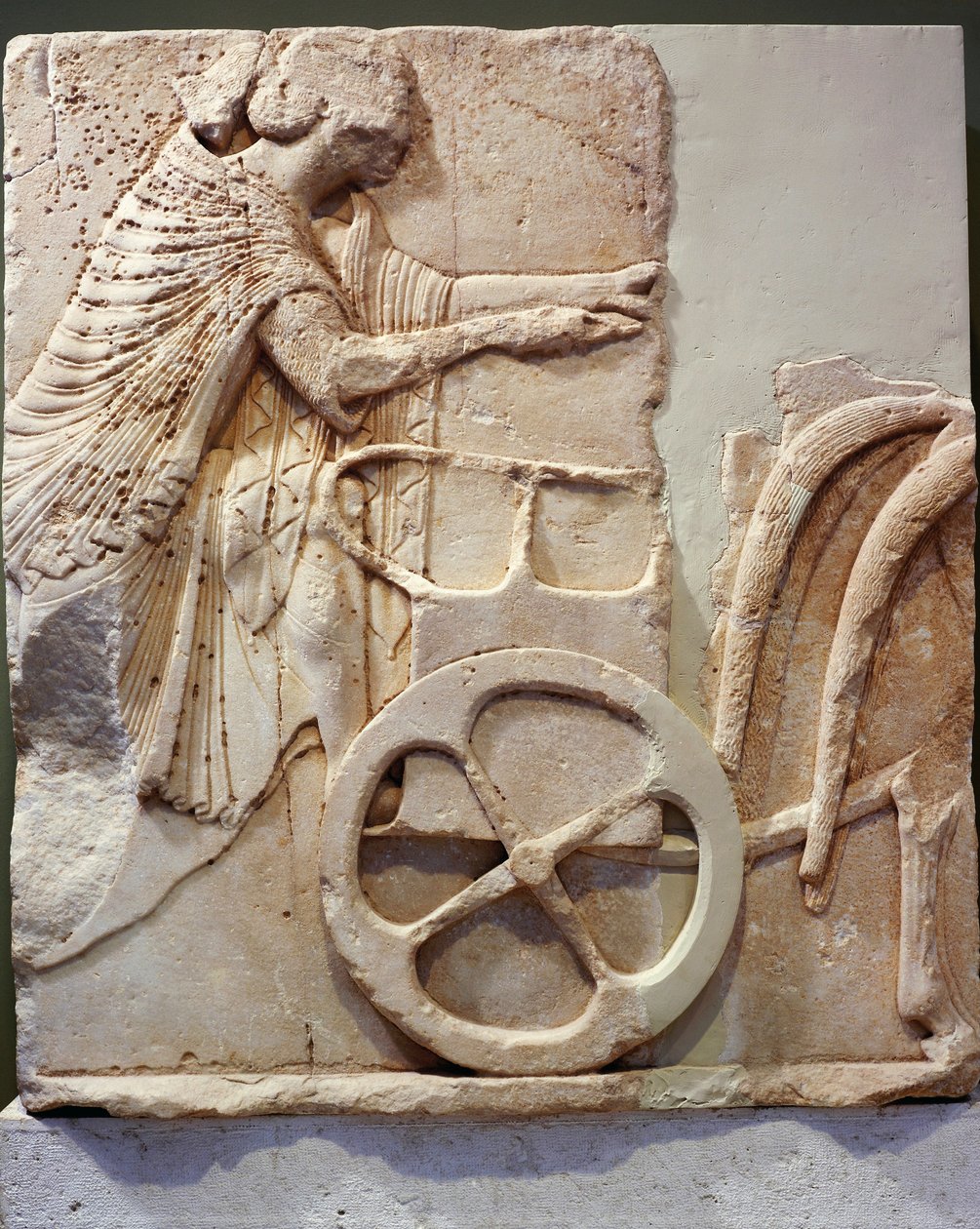 Rilievo di corridore sul suo carro, 520 a.C. da Greek