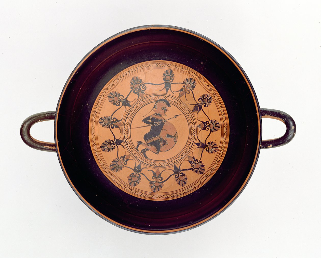 Coppa Siana raffigurante un guerriero, c.560 a.C. da Greek