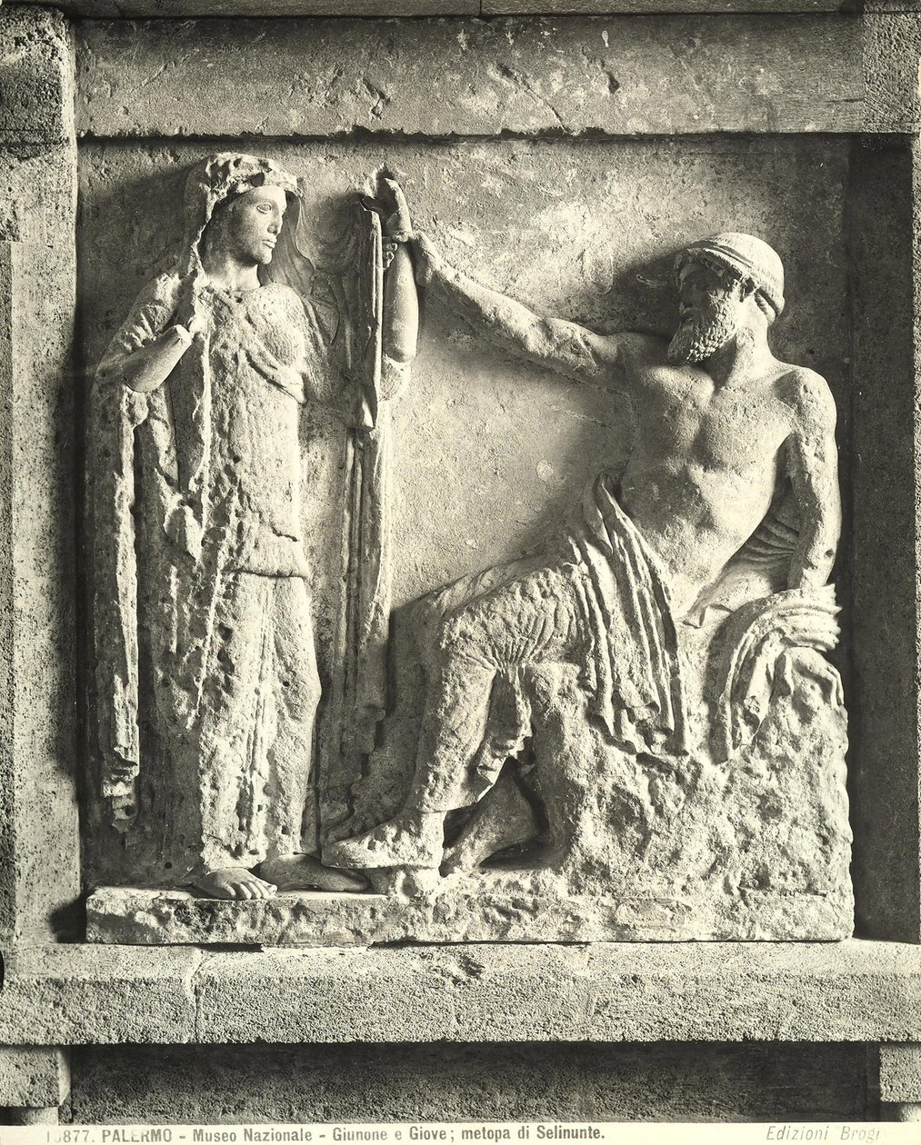 Zeus e Hera, metopa dal Tempio E a Selinunte, Sicilia da Greek