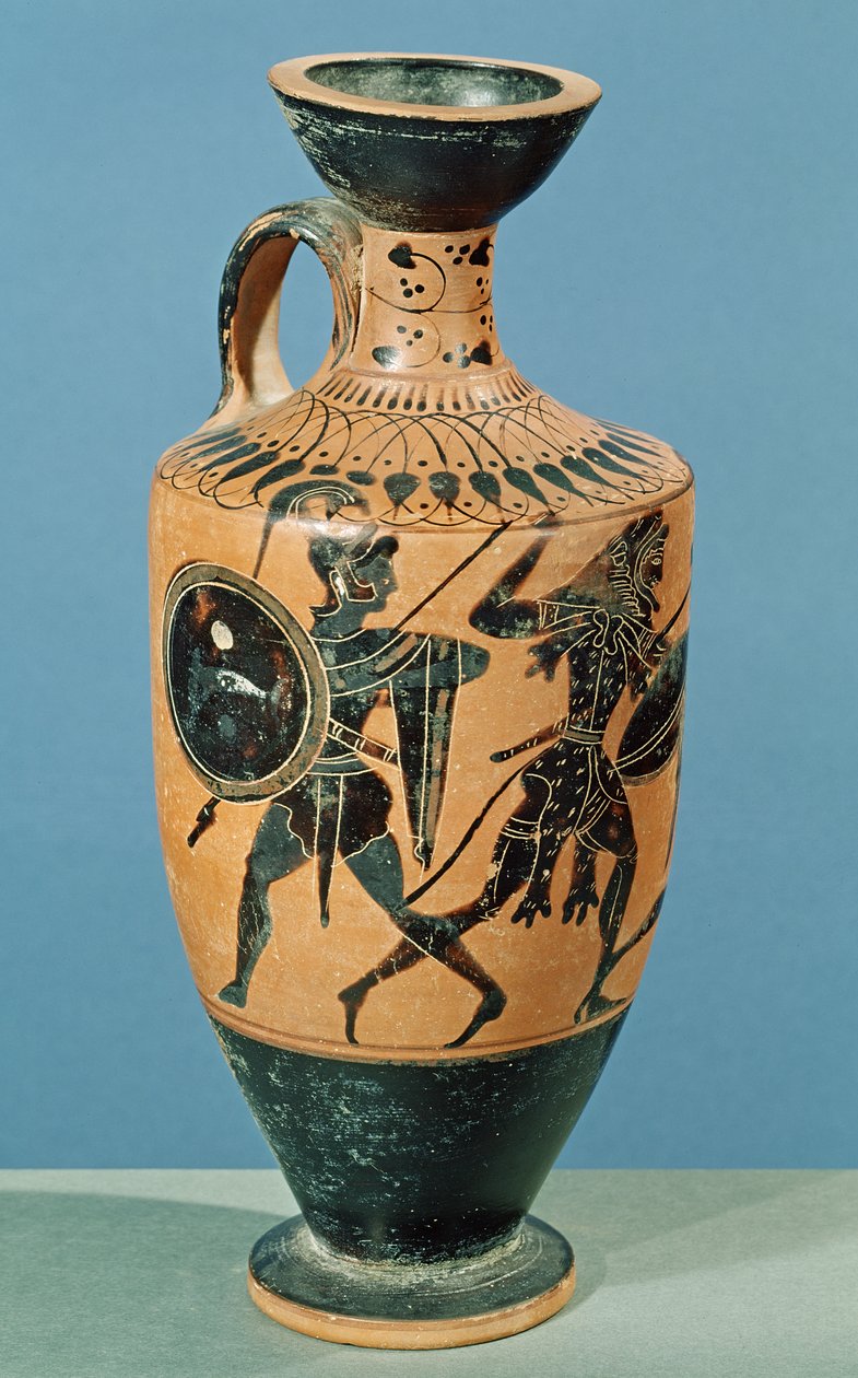 Lekythos in Stile Attico, raffigurante Ercole e le Amazzoni da Greek School