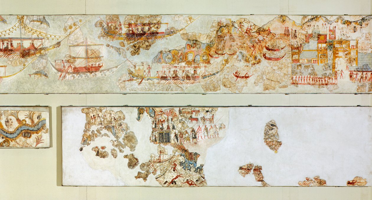 Spedizioni navali, affresco di Akrotiri, Thera (oggi Santorini), Grecia, Civiltà minoica da Greek School