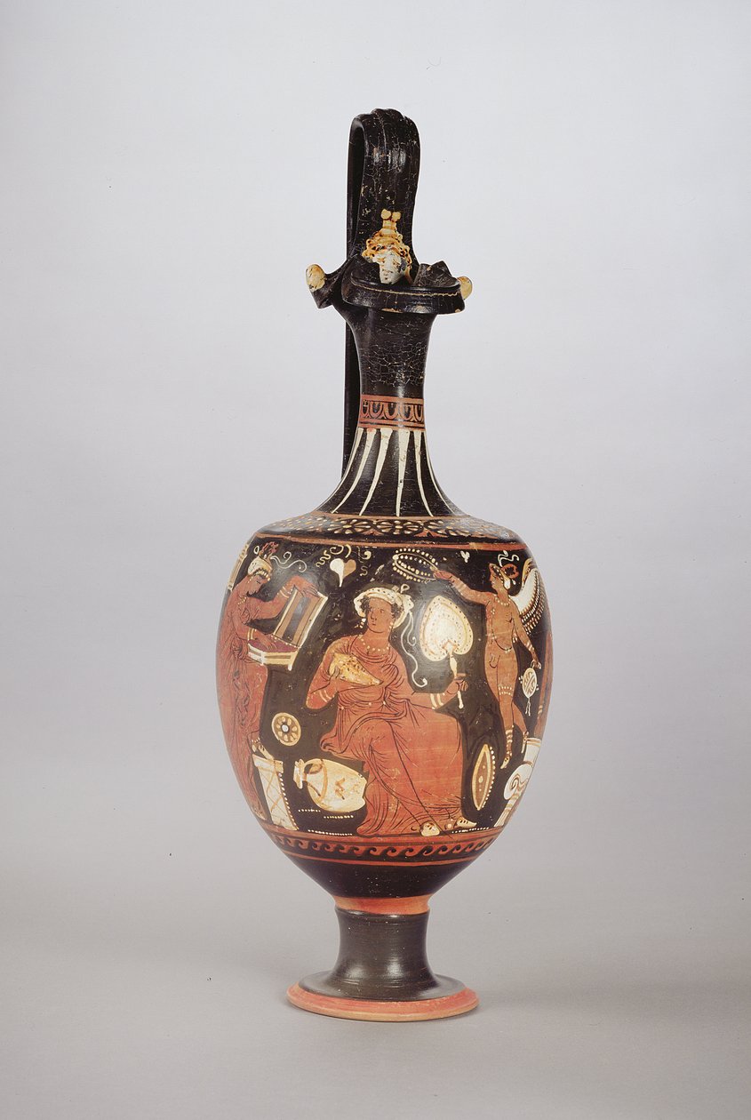 Oinochoe a figure rosse e bianche, c.310 a.C. da Greek School
