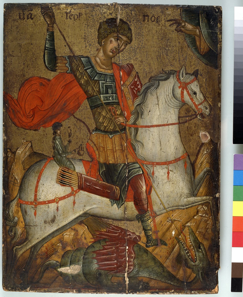 San Giorgio che uccide il Drago, icona, Scuola Creto-Veneziana da Greek School