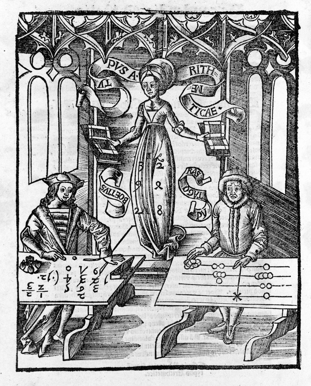 Arti liberali: Aritmetica - in “Margarita Philosophica” di Gregor Reisch (1467-1525). Basilea da Gregor Reisch