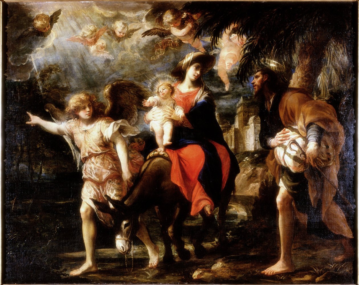 La fuga in Egitto, c.1680-1700 da Gregorio De Ferrari