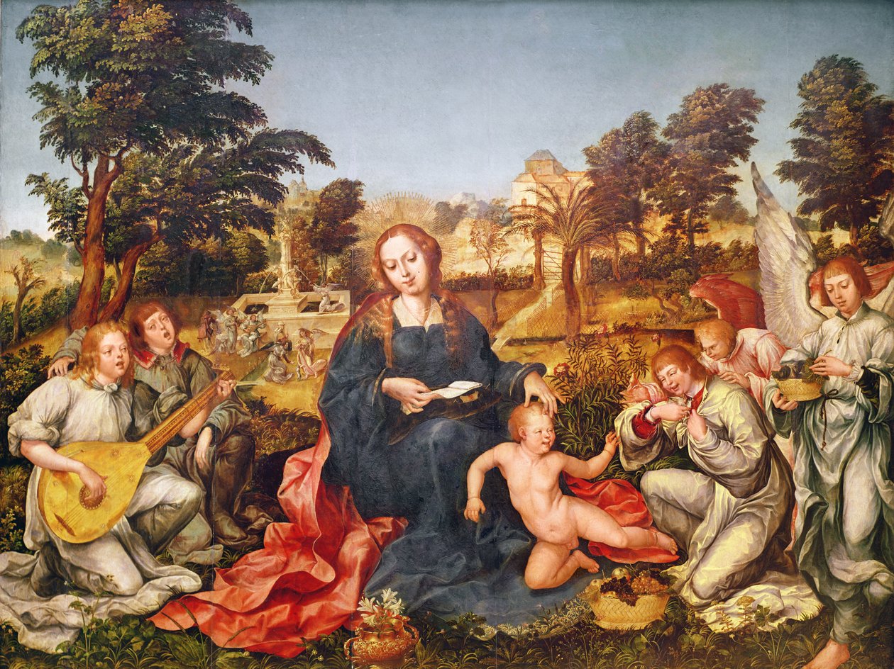 Vergine con Bambino e angeli, 1536-38 da Gregorio Lopez