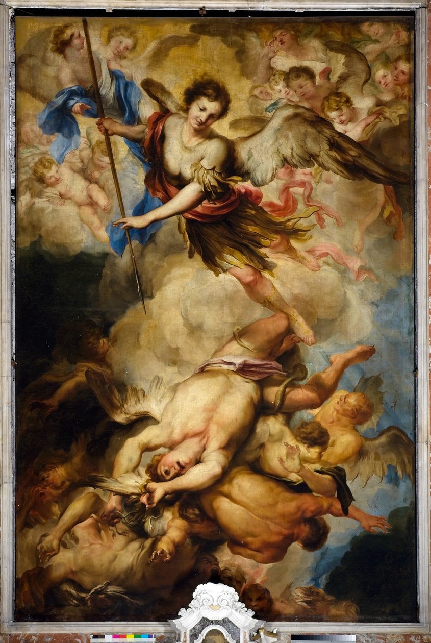 San Michele Arcangelo sconfigge gli angeli ribelli, c.1680 da Gregorio De Ferrari