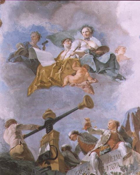 Figure allegoriche, dettaglio del soffitto della Grande Galleria, 1759-62 da Gregorio Guglielmi