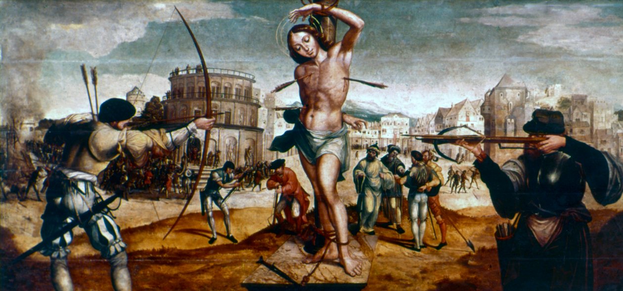 Il martirio di San Sebastiano, 16° secolo da Gregorio Lopez