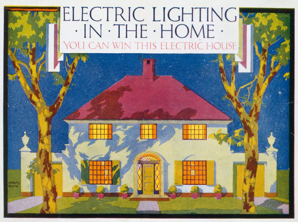 Illuminazione elettrica in casa, 1910 da F. Gregory Brown