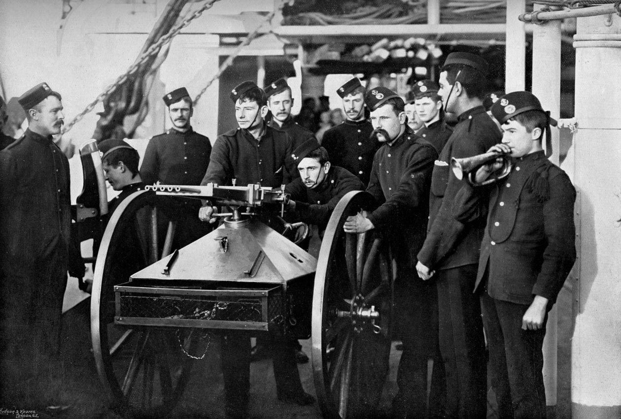 Esercizio di respingere gli abbordaggi, Scuola di artiglieria di Sheerness, Kent da Gregory and Co