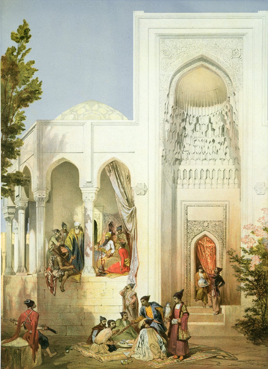 Il Palazzo del Khan di Baku, penisola di Apsheron, tavola 42 da un libro sul Caucaso, inciso da Mouilleron, Bayalos e Charles Claude Bachelier, pub. da Alfred Leon Lemercier, 1847 da Grigori Grigorevich Gagarin
