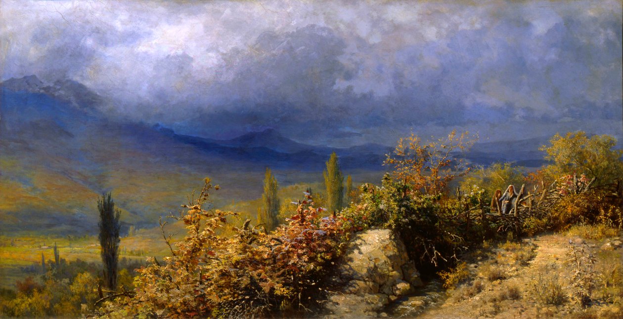 Vista autunnale della Crimea, 1884 da Grigori Grigorievich Mjasoedov