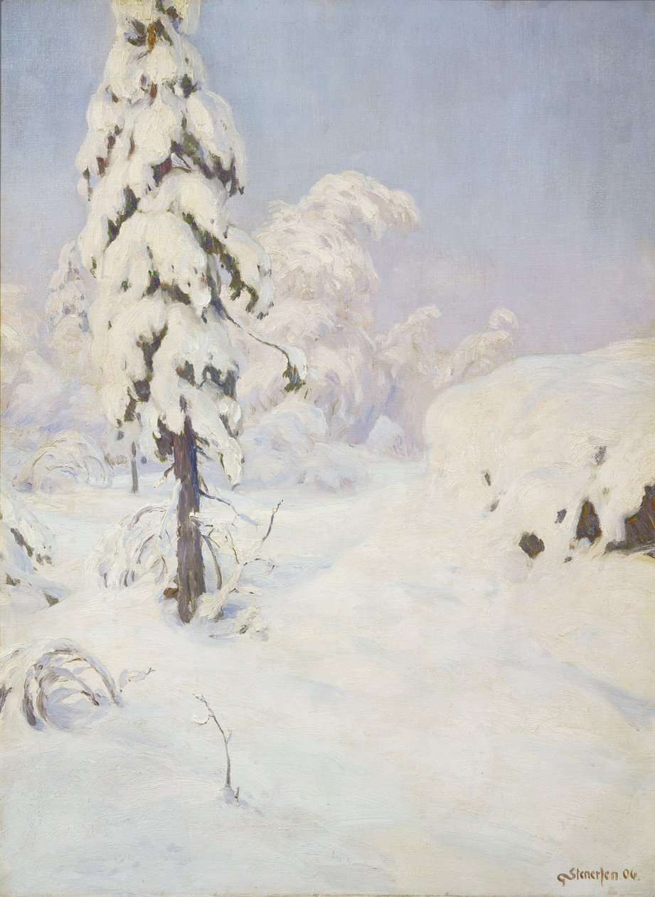 Inverno nella foresta da Gudmund Stenersen