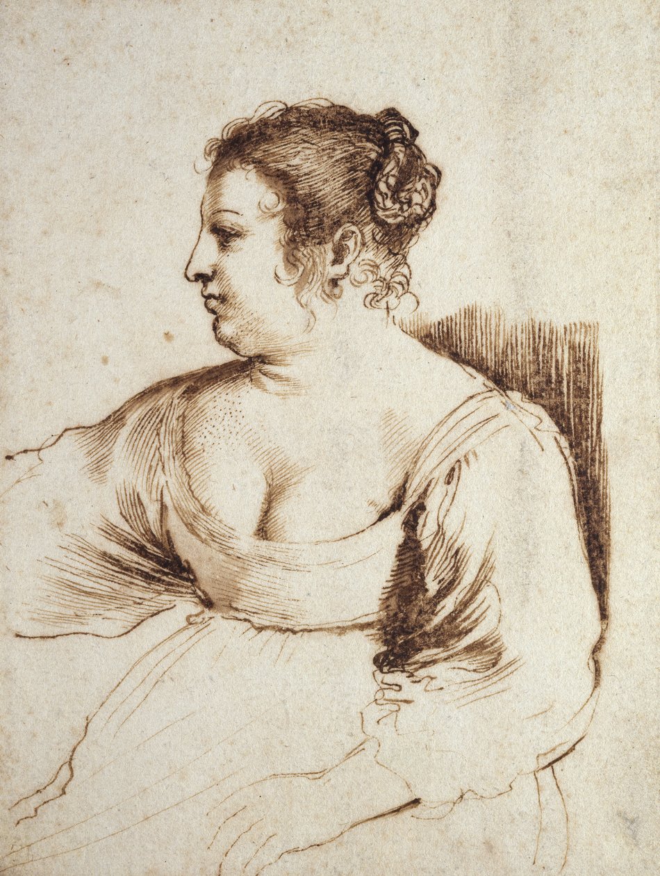 Una donna seduta, 1640 - 1649 da Giovanni Francesco Barbieri