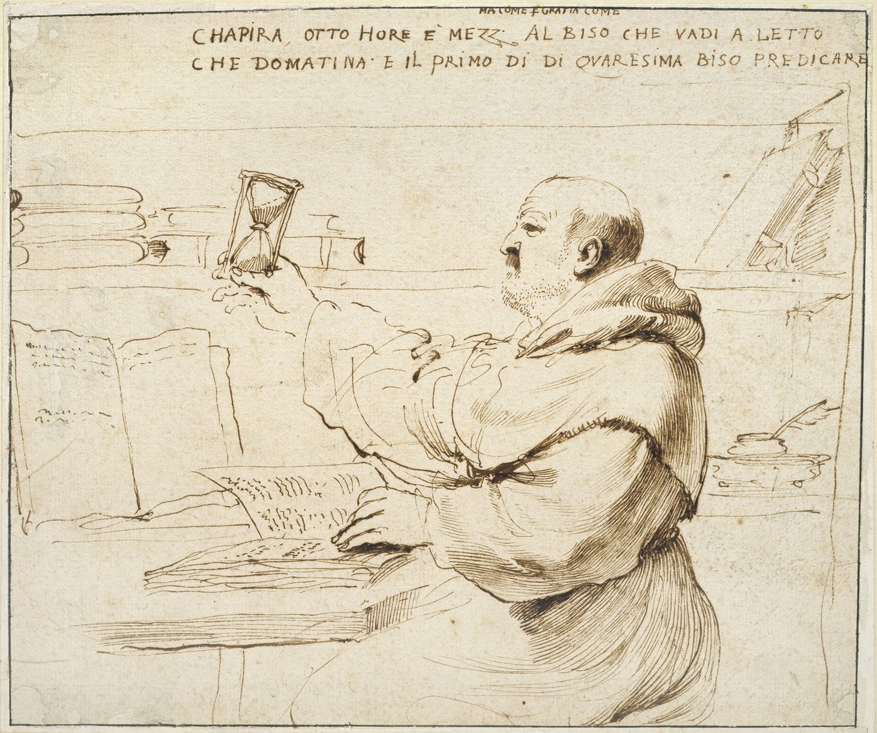 Caricatura di Fra Bonaventura Bisi, 1655 - 1659 da Giovanni Francesco Barbieri