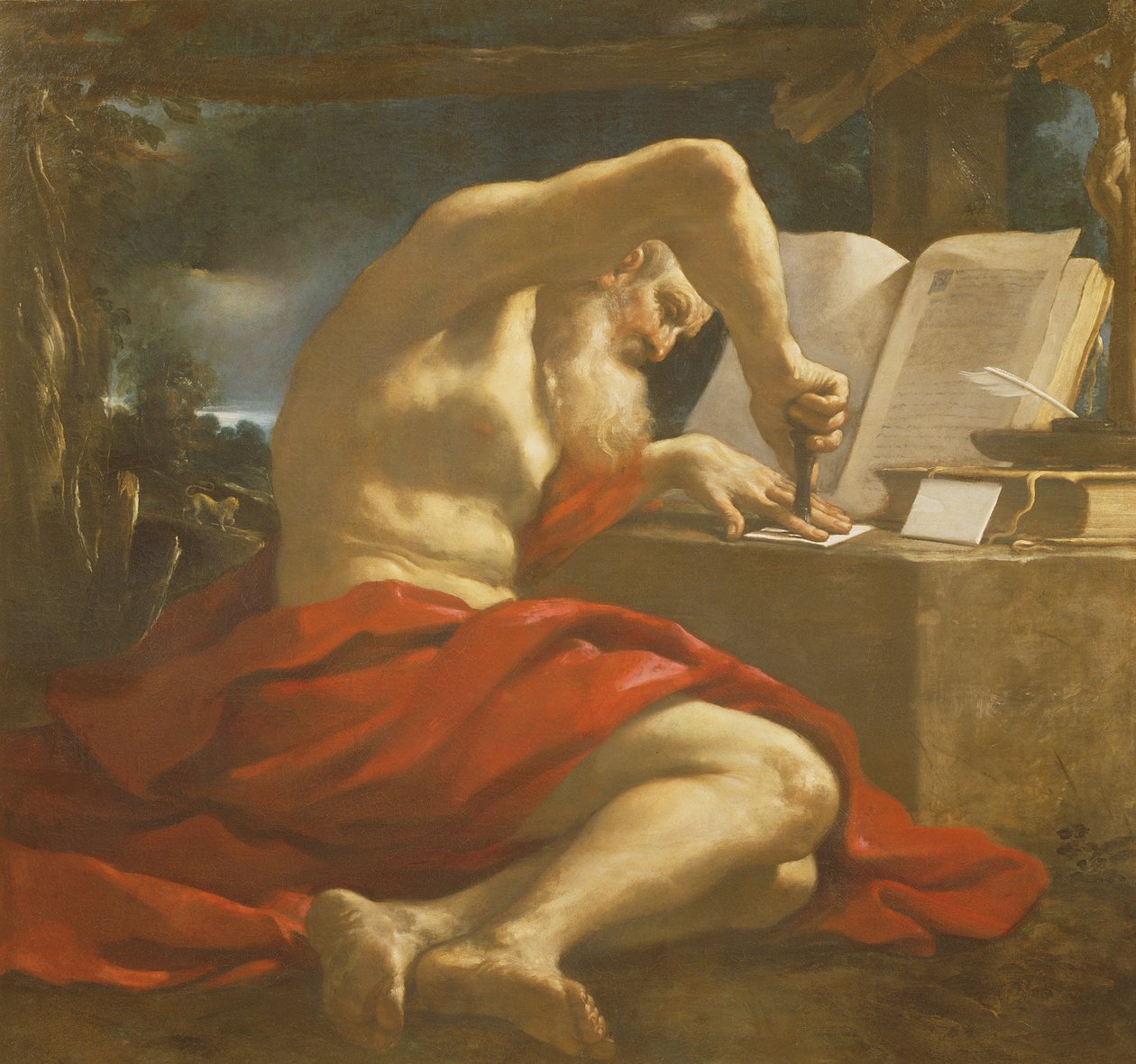 San Girolamo sigilla una lettera da Giovanni Francesco Barbieri