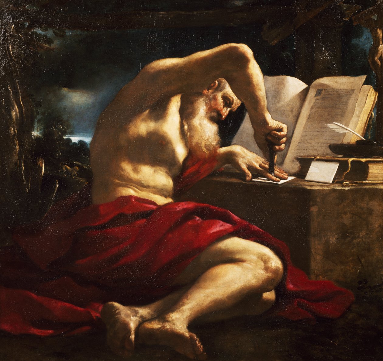 San Girolamo che sigilla una lettera da Guercino