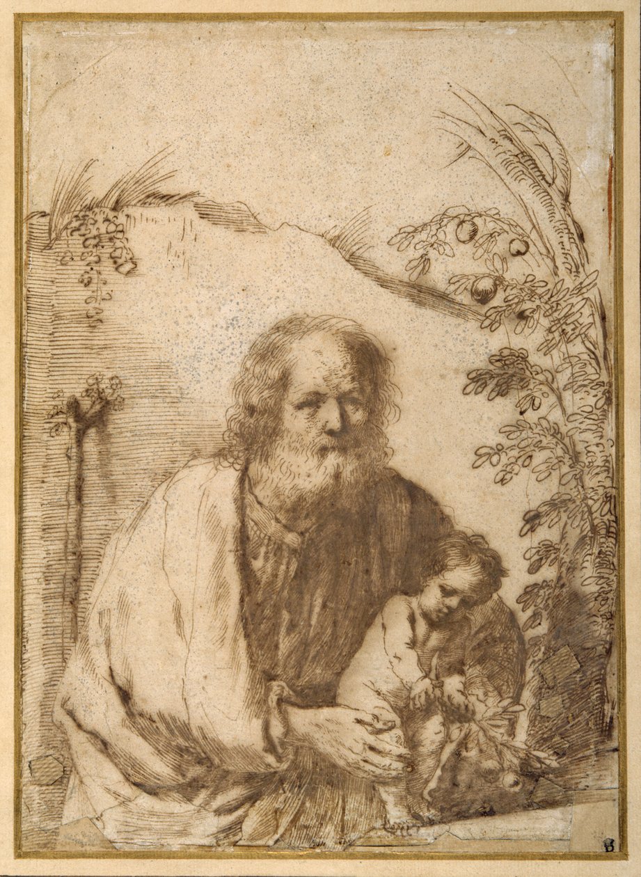 San Giuseppe e il Bambino Gesù che afferra un ramoscello di melo da Guercino