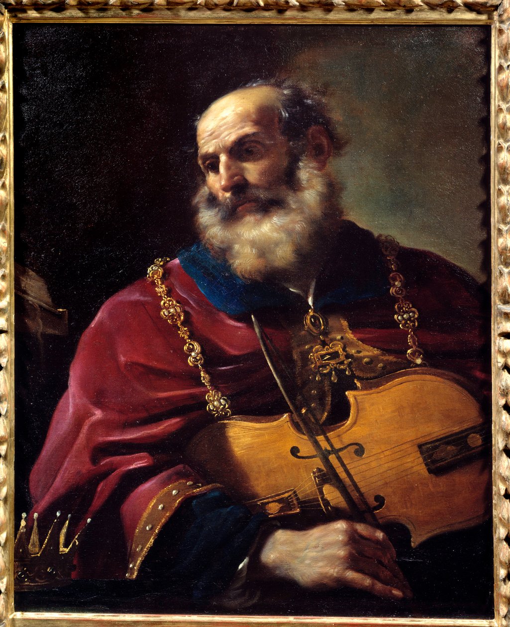 Re Davide (suona il violino) da Guercino
