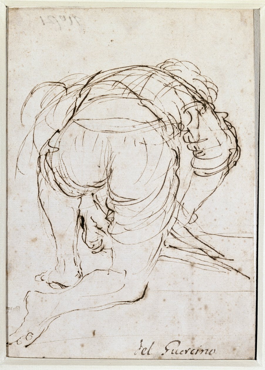 Uomo in ginocchio da Guercino