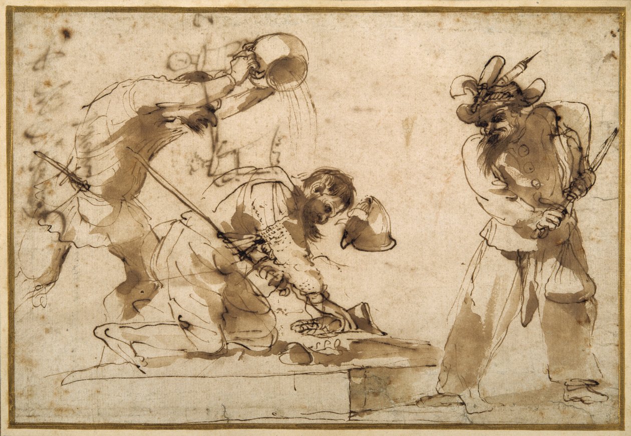 Soggetto satirico con personaggi della Commedia dell