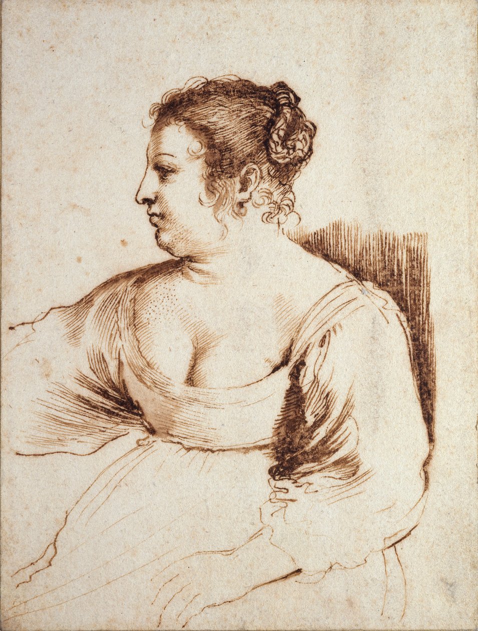 Una donna seduta da Guercino