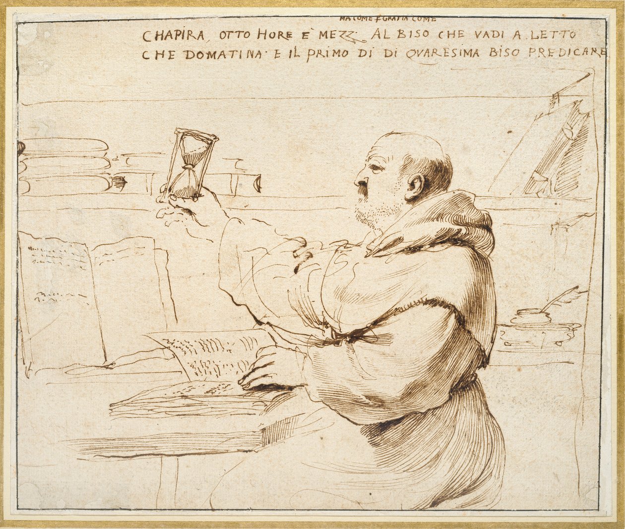 Caricatura di Fra Bonaventura Bisi da Guercino