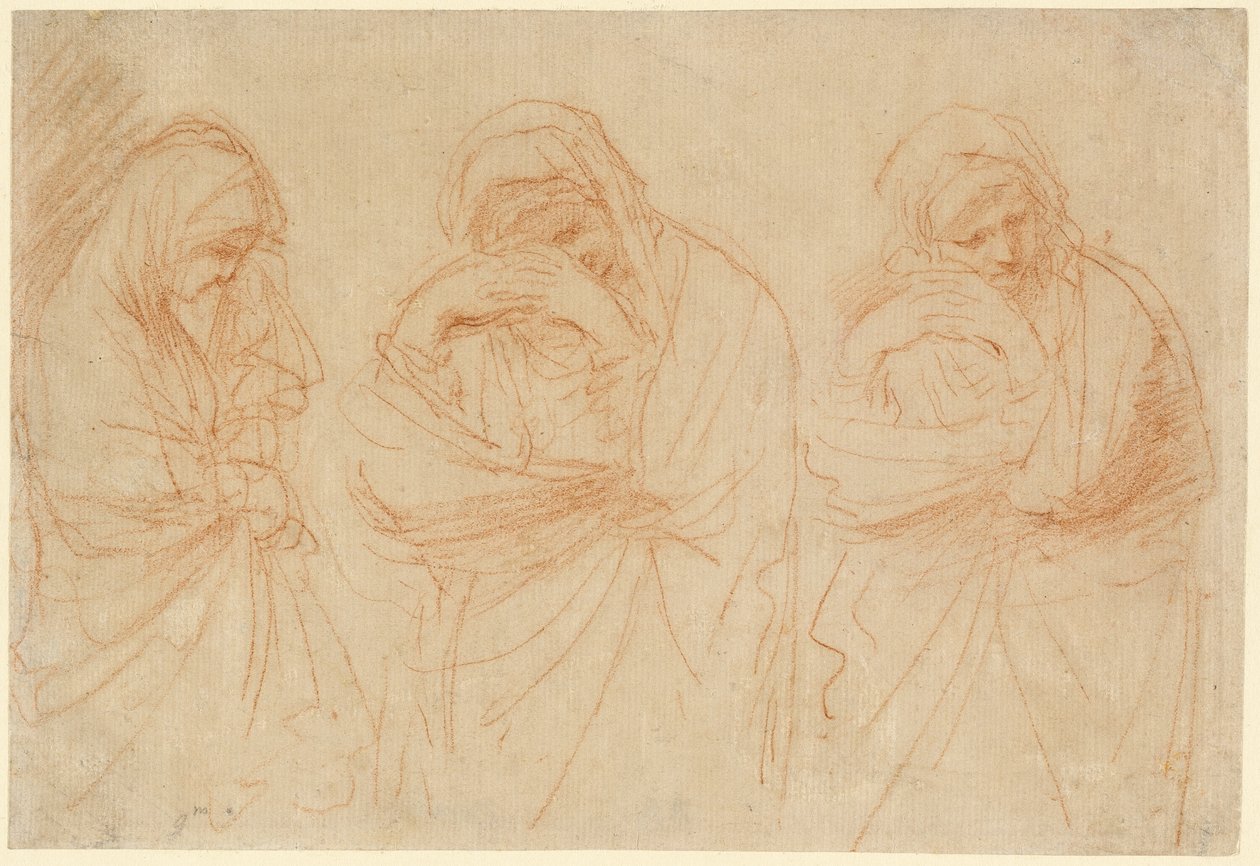 Madonna in lutto: Studi per la sepoltura di Cristo da Guercino
