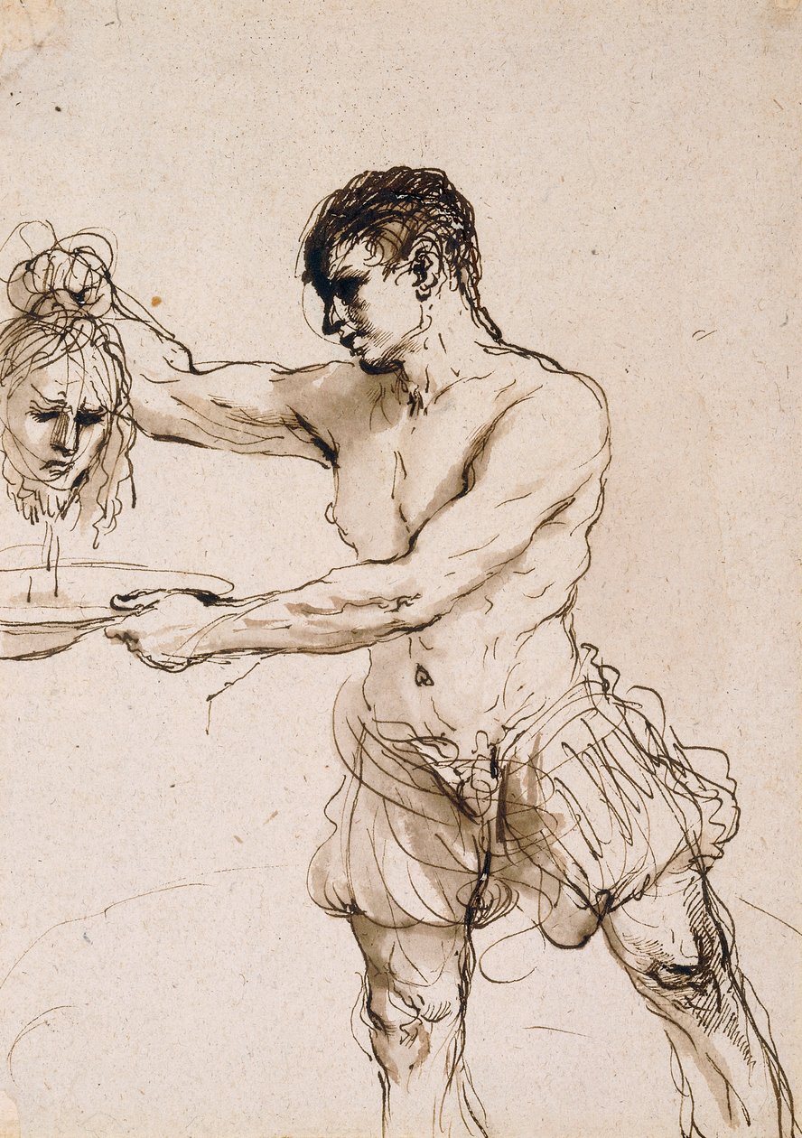 Il boia che tiene la testa di San Giovanni Battista da Guercino