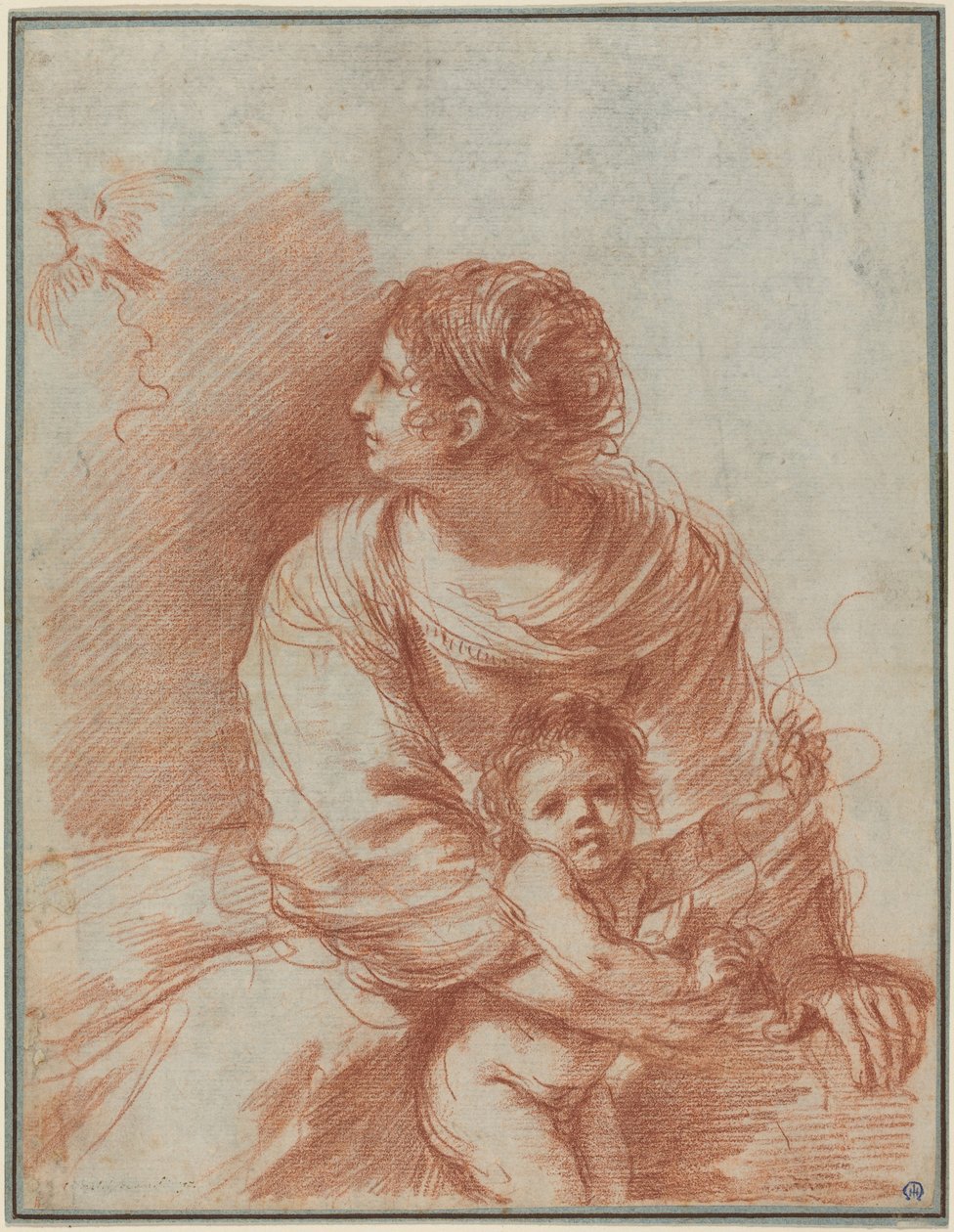 La Madonna con il Bambino e un cardellino fuggito da Guercino
