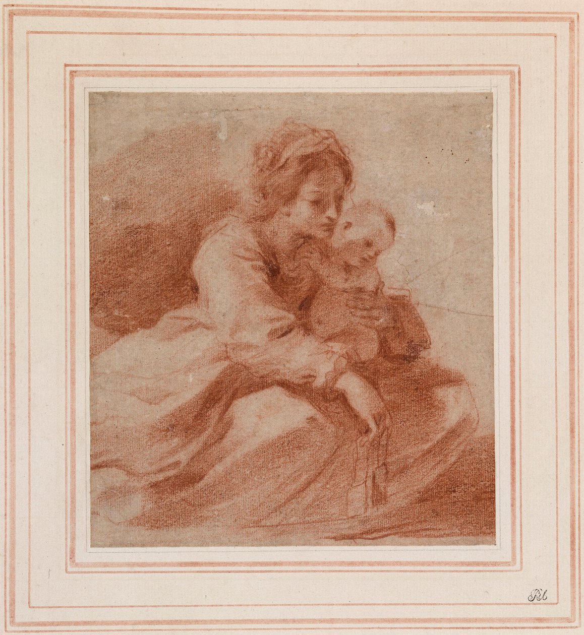 Die Jungfrau und das Kind (für die Madonna del Carmine, die einem Karmeliter ein Skapulier überreicht, in der Pinacoteca Civica von Cento, ca. 1615) da Guercino