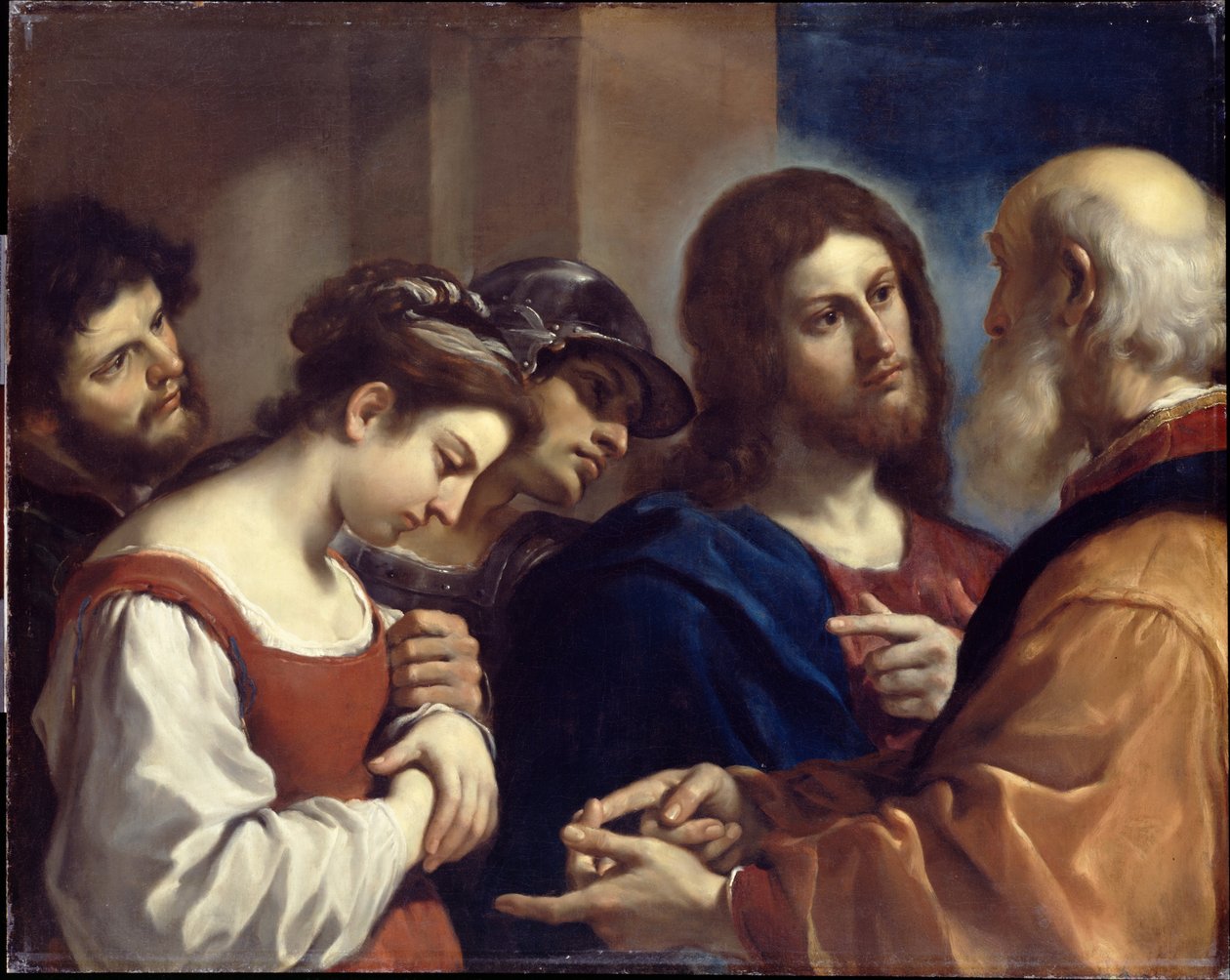 La donna presa in adulterio da Guercino