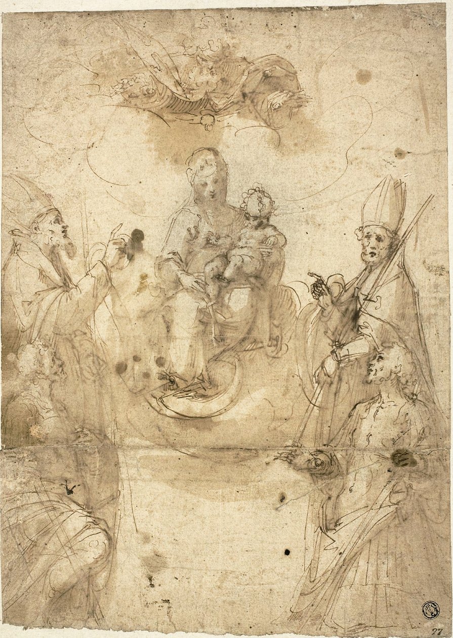 Madonna col Bambino e santi adoranti da Guglielmo Caccia